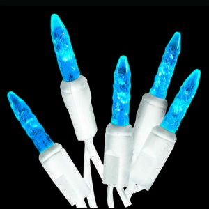 Blue M5 LED icicle with white wire