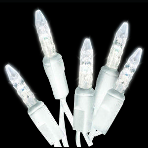 Pure white M5 LED icicle with white wire