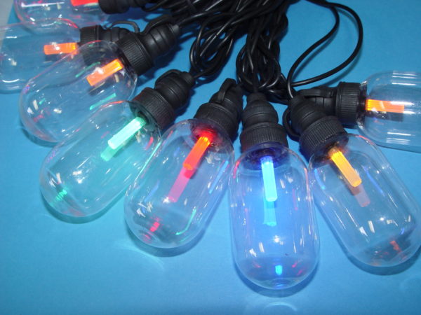 Multi-colored T11 LED patio light string