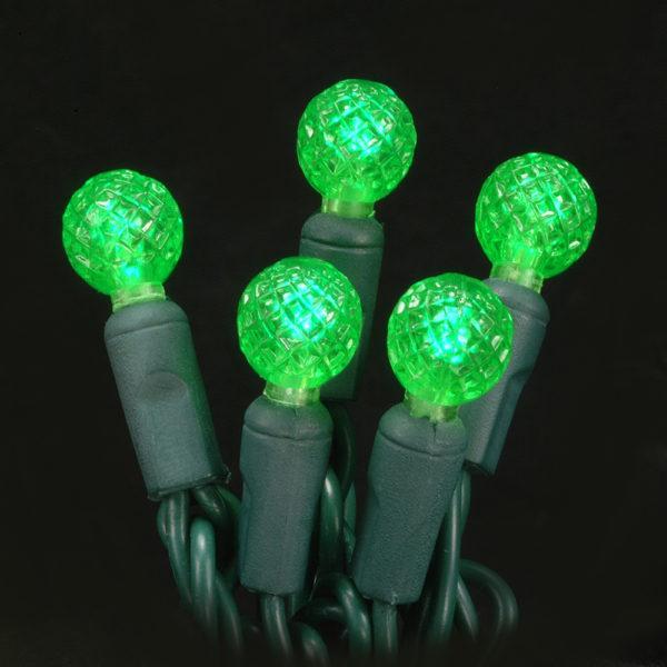 Green G12 faceted LED light string