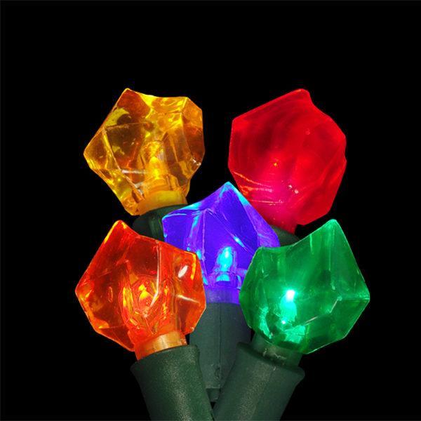 Multi-colored rock-shaped LED light string